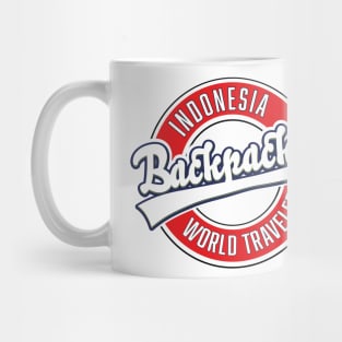 Indonesia backpacker world traveler logo Mug